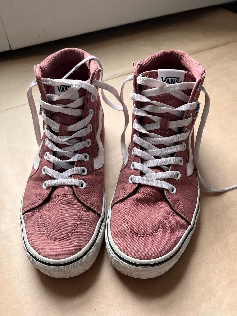 Vans High-Top Sneakers in Dusty Rose with White Trim